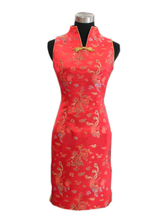 113610 - Modern Chinese Dress with Open Neck